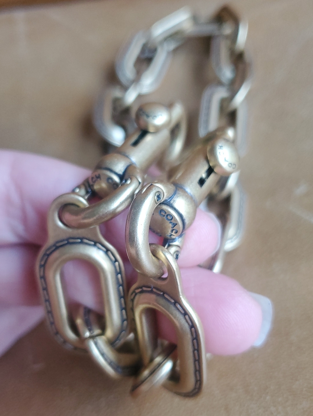 Coach Link Chain Strap For Tabby Bag Or Chunky Necklace Brass / Gold - Picture 4 of 12